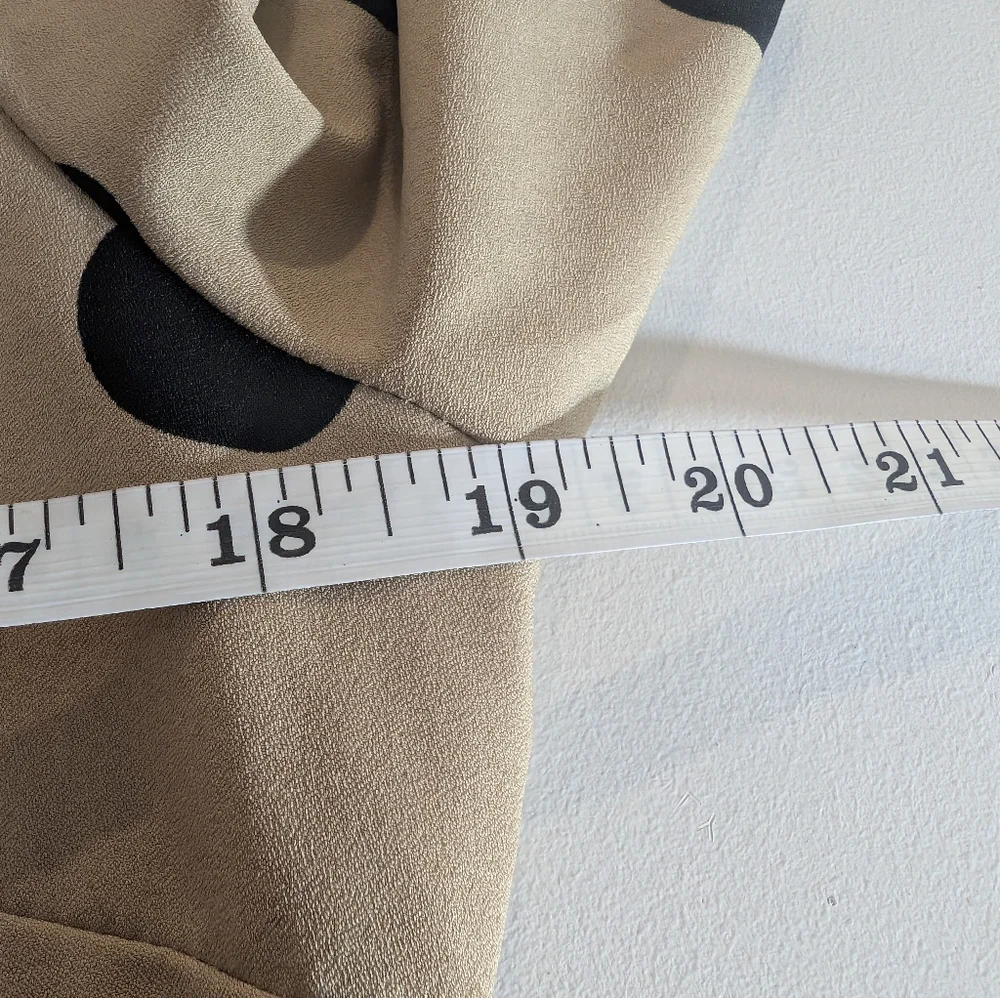 New York & Company Beige Dress with Black Polka Dots - Picture 7 of 9